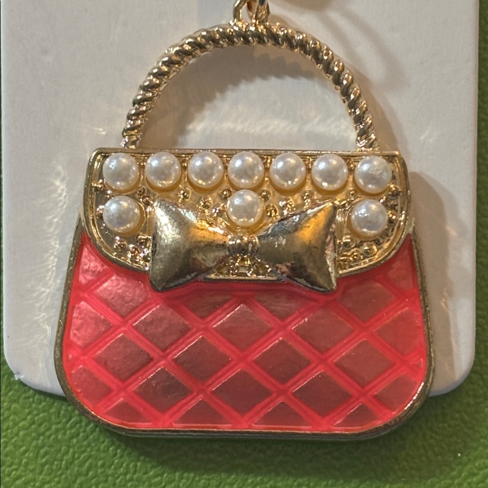 Mint Pink and Gold Keychain/Bag Charm - Picture 2 of 2
